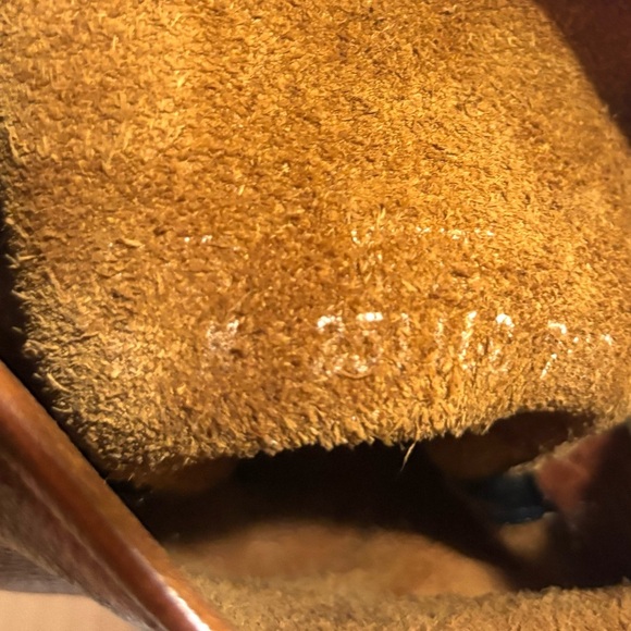 Frye Brown distressed Leather Western motorcycle ankle boots square toes soles - Picture 8 of 10